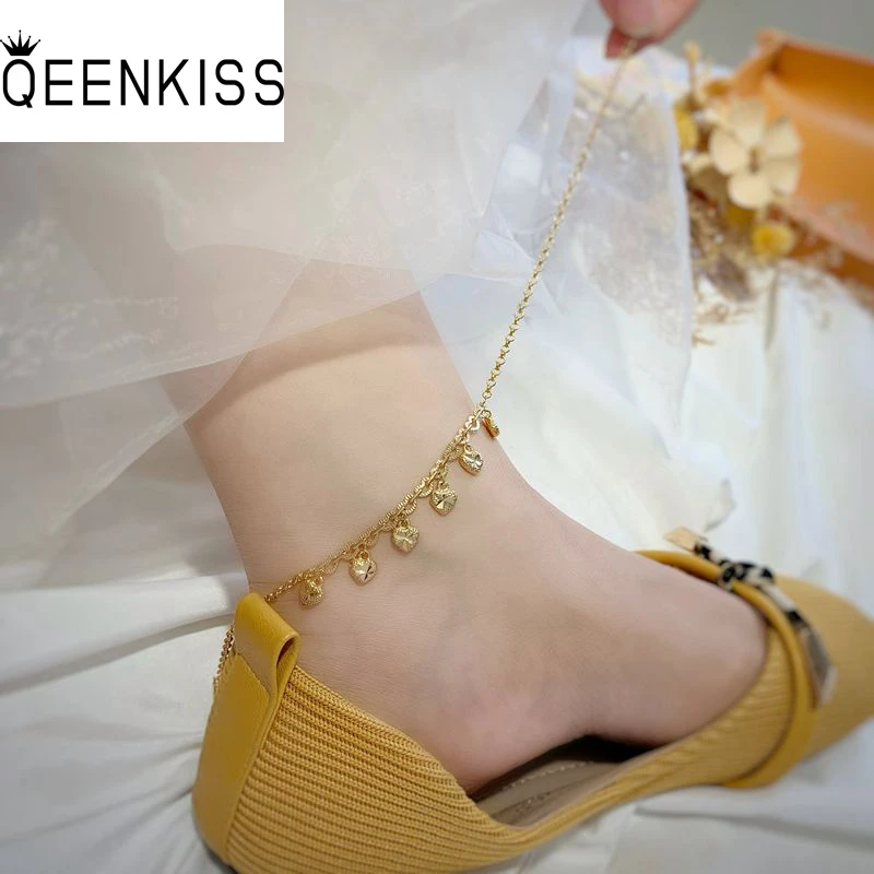 

QEENKISS AK10 Изящные ювелирные изделия оптом модные горячие женщины Девушка Невеста день рождения свадебный подарок очаровательные сердца 24KT З...