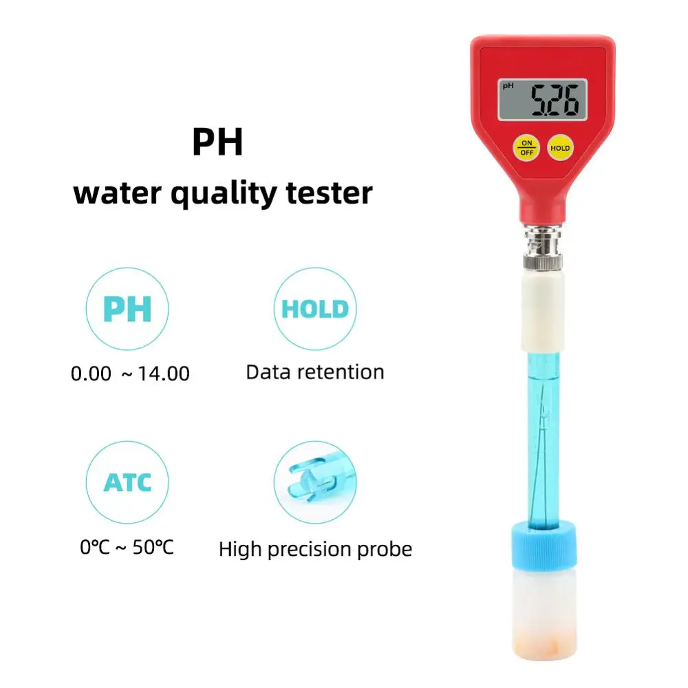 

Yieryi Digital PH-98106 PH Checker Professional PH Meter Portable PH Analyzer Tester ATC for Aquarium, Hydroponics, Laboratory