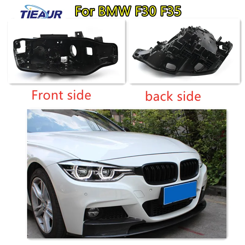 Front Headlight Housing Back Base Plastic Black For BMW F30 F35 318i 318Li 318d 320i 320d 2012-2015 2016-2018 Black Lampshade 