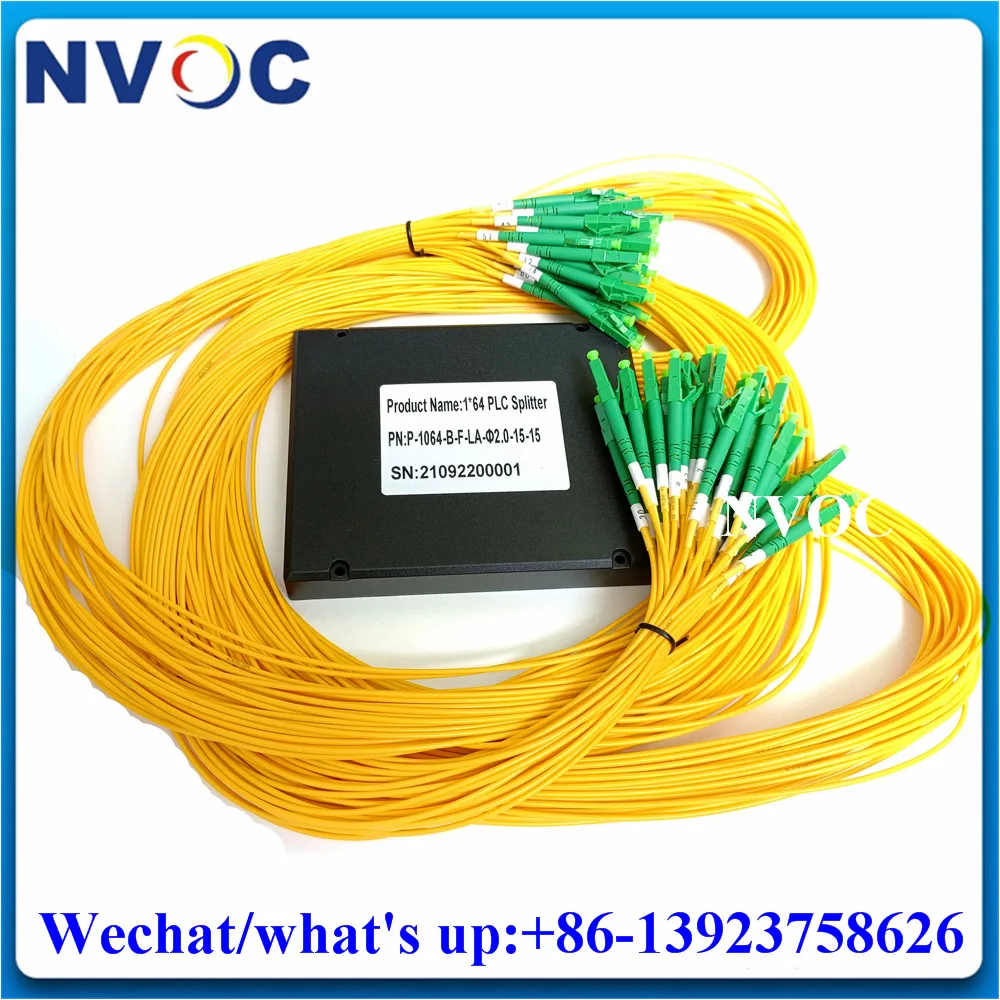 

GPON FTTH 64ch ABS Box Fiber PLC Splitter,1x64 2.0mm Single Mode G657A 1M 1.5M Fibre Optical Coupler with ST/FC/SC/LCUPC