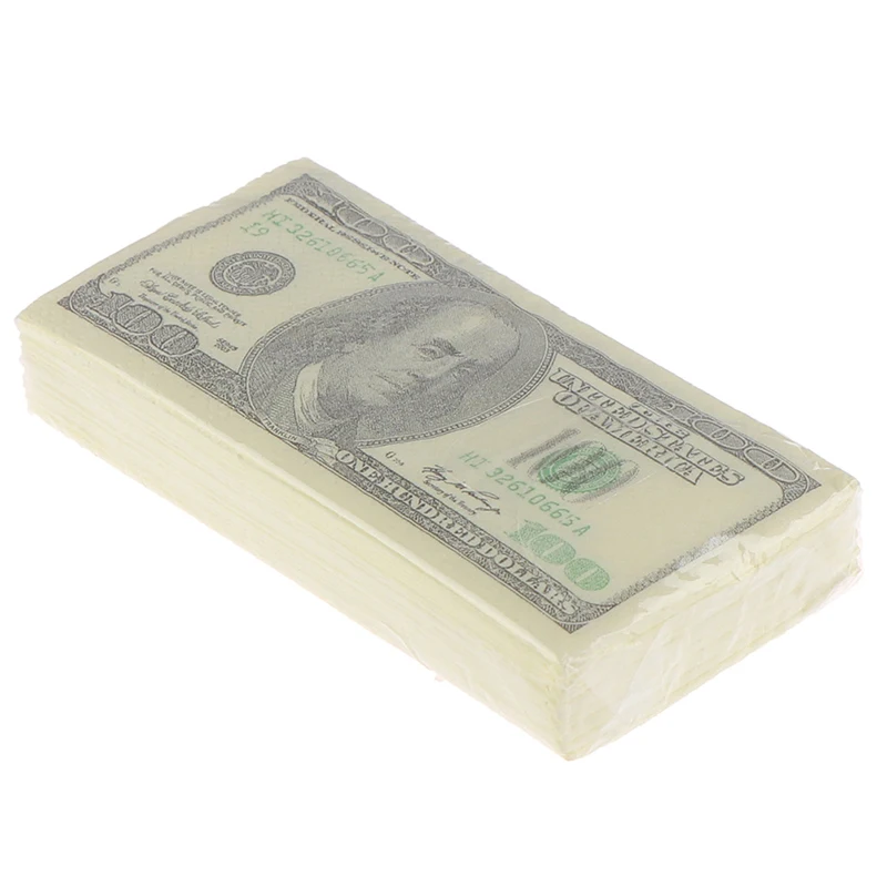 

Высокое качество 10 шт./партия, креативная смешная 100 долларов деньги бумажные салфетки с рисунком Толстая туалетной бумаги вечерние поставки