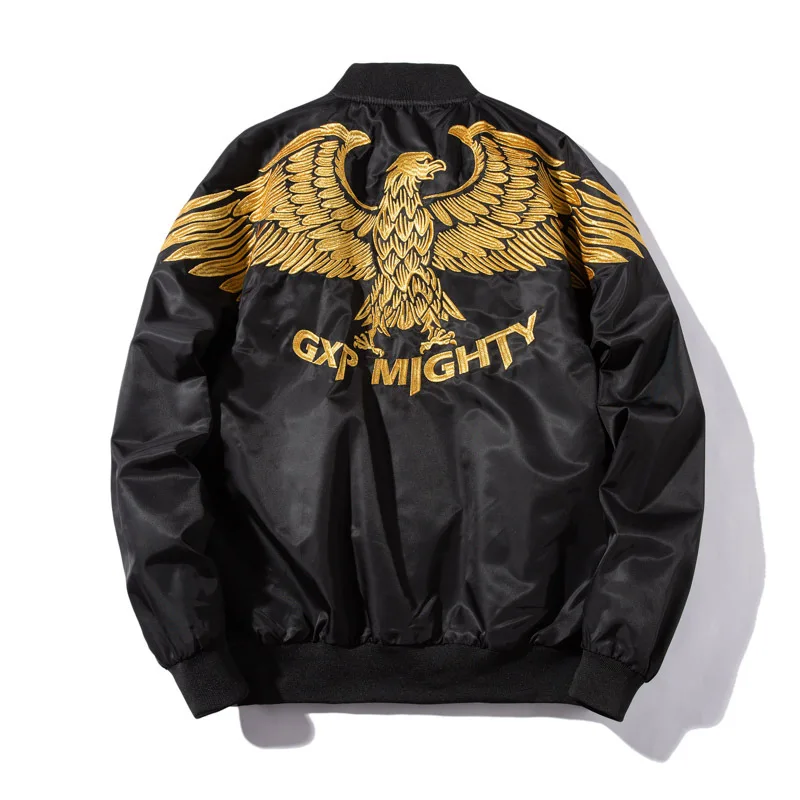 

Golden Embroidery High End Luxury Streetwear Zipper Bomber Jackets Autumn 2021 Quality Oversized Loose Boutique Chaquetas Hombre