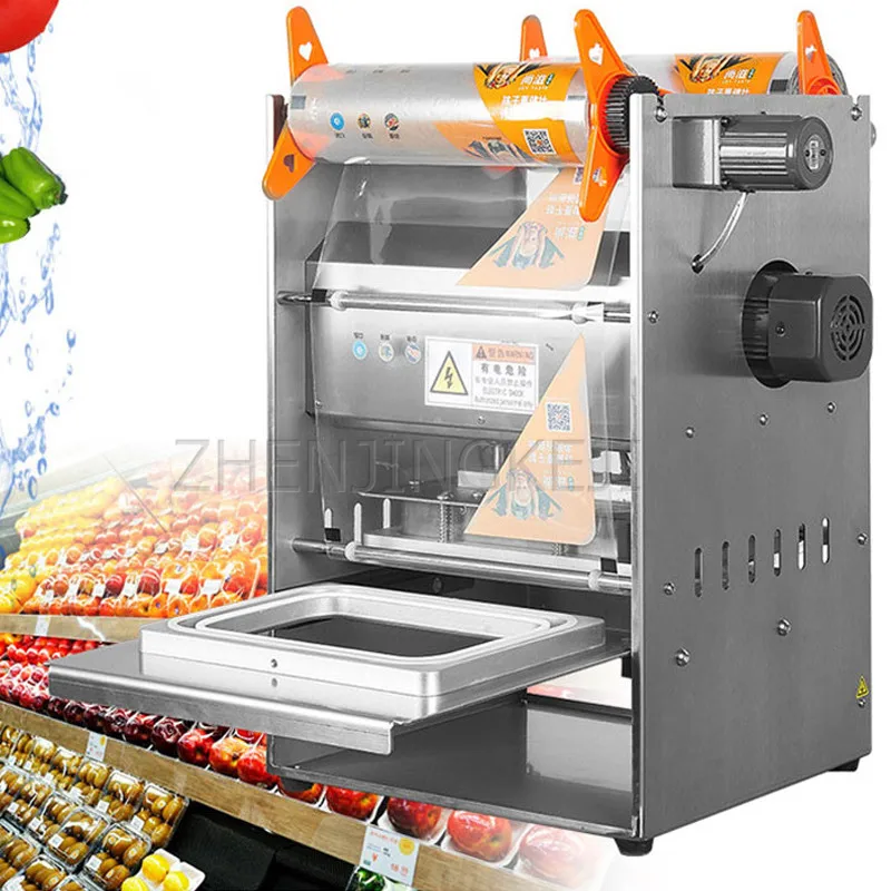 Automatic Sealing Machine Takeaway Packing Box Seal Mouth Machine Zhou Heiya Seal Tool One Time Lock Fresh Box Bale Equipment