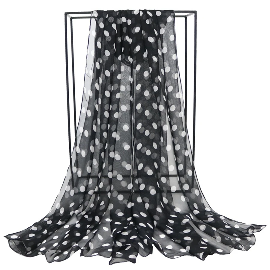 Speelk yepyeni Polka Dot Georgette ipek eşarp kadın moda nokta eşarp ve sarar kadın uzun açık şal toptan
