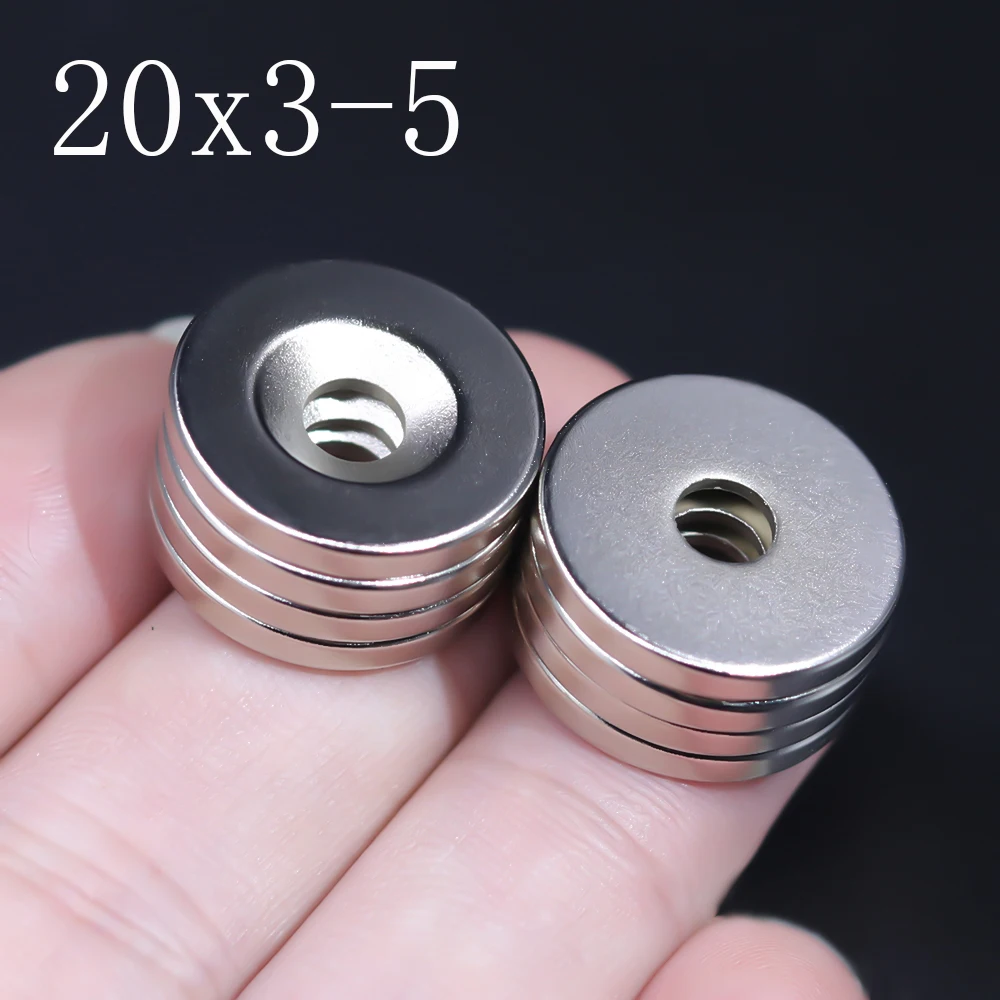 

5/10/20/30Pcs 20x3-5 Neodymium Magnet 20mm x 3mm Hole 5mm NdFeB N35 Round Super Powerful Strong Permanent Magnetic imanes Disc