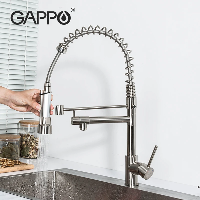 Gappo Kitchen Faucet Deck Mounted Single Handle Single Hole Water Mixer 360 Degree Rotatable Kitchen Taps Crane Y40174-US