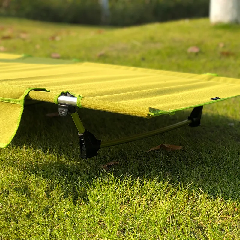 Cama plegable ligera para acampar, cama portátil para almuerzo, Simple, aleación de ocio, cuna de campamento elevada