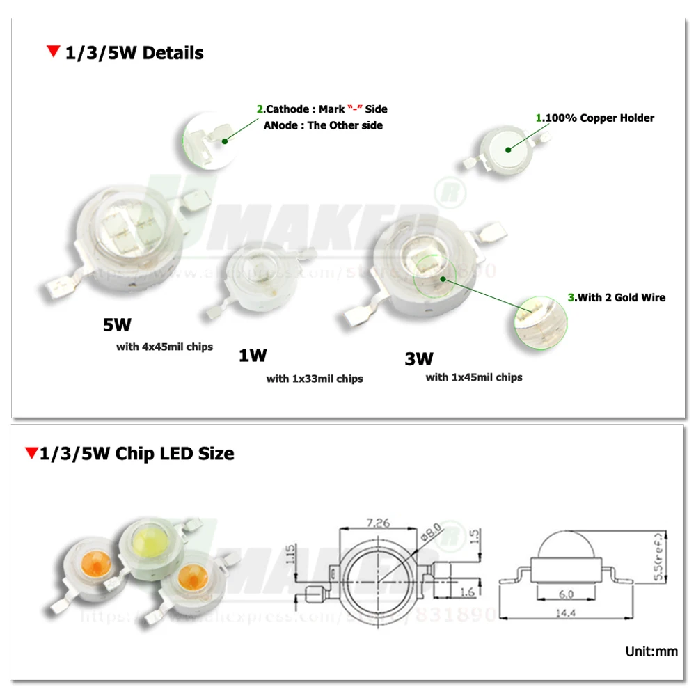 3W Infrared High Power Led Chips IR 850nm 940nm with lens 60/120 Angle LEDs camera Security light monitor CCTV led light beads