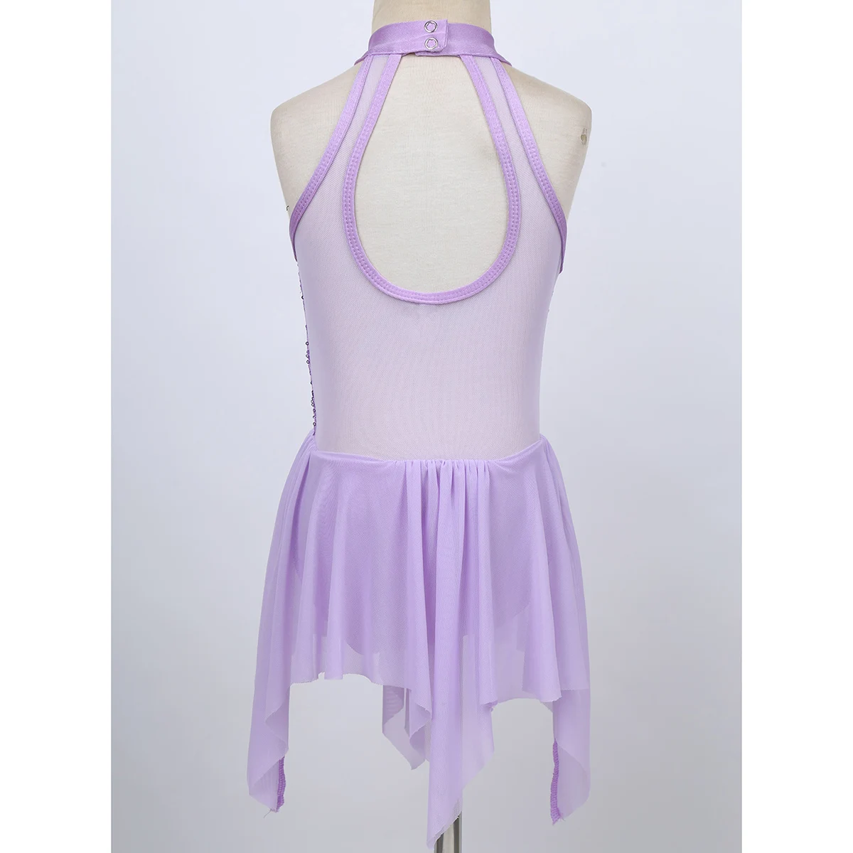 Disfraz de patinaje sin mangas para niñas, vestido de leotardo de baile de Ballet con lentejuelas, ropa de baile de salón contemporáneo, vestido de baile lírico