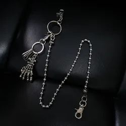 70CM Hot Waist Biker Wallet Rock Punk Skull Skeleton Claw Trousers Motorcyle Hiphop Pant Jean Chains Metal Keychain Men Jewelry