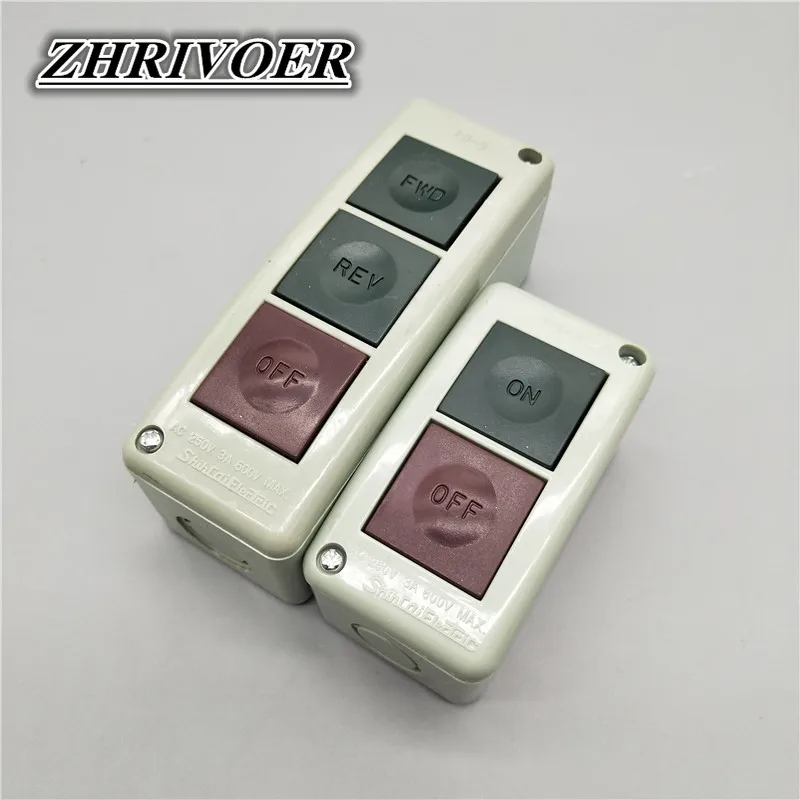 PB-2/PB-3/BT-2/BT-3 on/Off Momentary Push button Switch AC 250V 3A for Motor Control Switch with Plastic Box