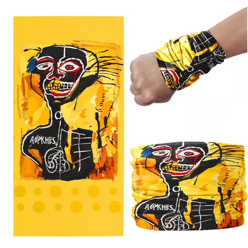 3D Print Fashion Bandana Graffiti Personality Abstract Headscarf Breathable Soft Face Scarf Neck Gaiter Magic Sport Wrist Band