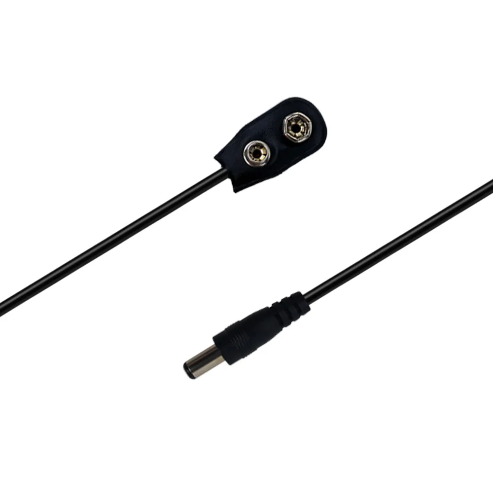 Cables de alimentación con convertidor de Clip de batería de 9V, conector a presión DC 2,1, enchufe de 5,5mm para Cable de fuente de alimentación de