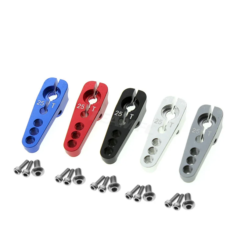 5pc Aluminum Alloy 25T Steering Servo Arm Horn Black/Red/Blue Color for RC Car Crawler Large Torque Digital Coreless Servo parts