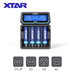 XTAR 18650 Fast Battery Charger X4 Quick Charge 1 2VNi-MH NIC-CD Battery 3.7V Rechargeable Li-ion Batteries 20700 21700 Charger