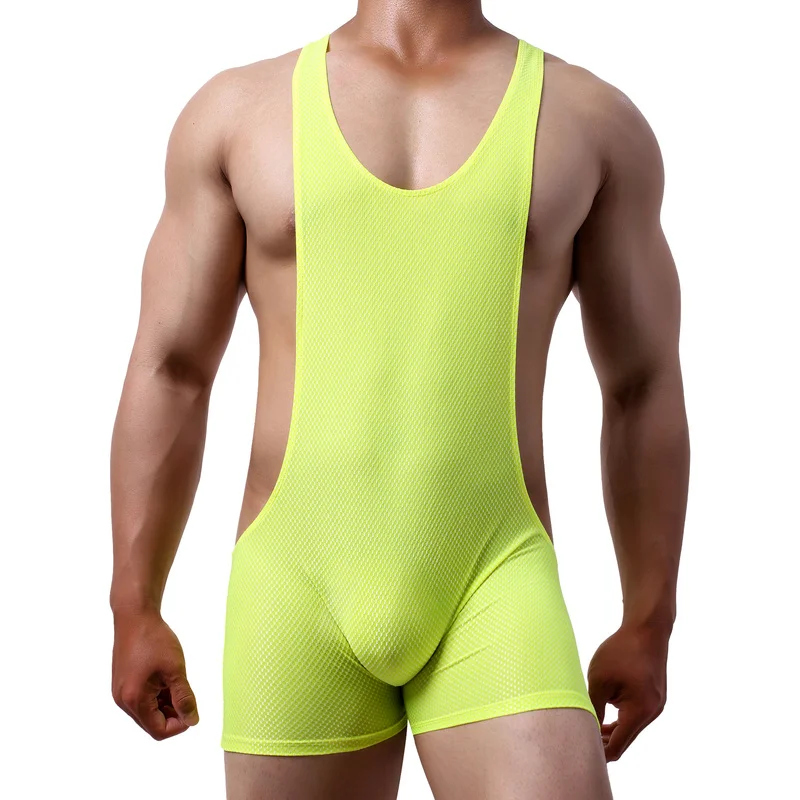 Sexy Mens Undershirts Sport Een Stuk Bodysuit Jumpsuits Turnpakje Worstelen Singlet Overalls Sexy Teddies Ondergoed Boxer Shorts