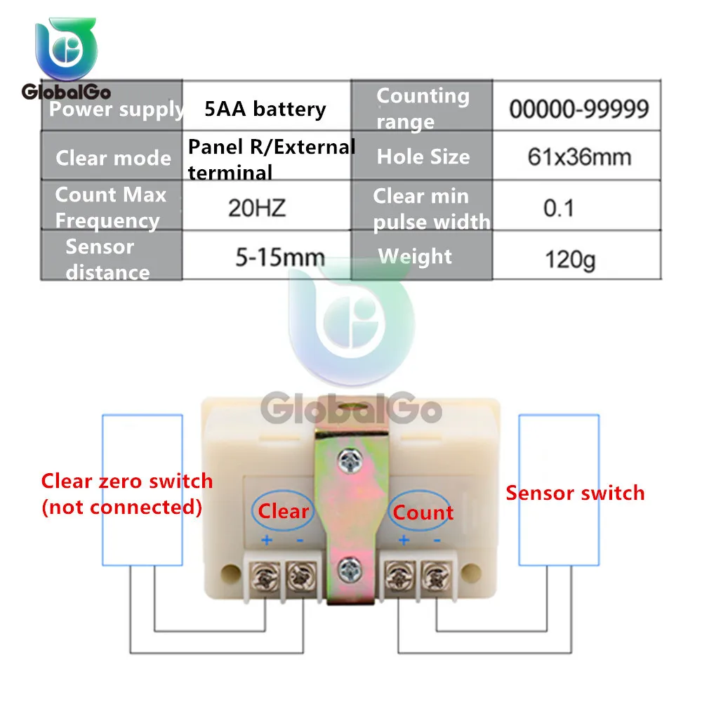 Magnetic Induction LCD Digital Display Counter 0-99999 Industry Magnetic Proximity Sensor Switch Reciprocating Rotary Counters