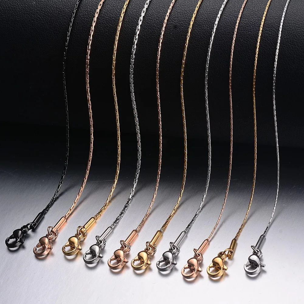 1 Stück Breite 0,6mm/0,8mm/1mm/1,2mm Feine Kettenkette für Damen aus Edelstahl, Feine Halskette für Anhänger, Großhandel Schmuck – Detail 3
