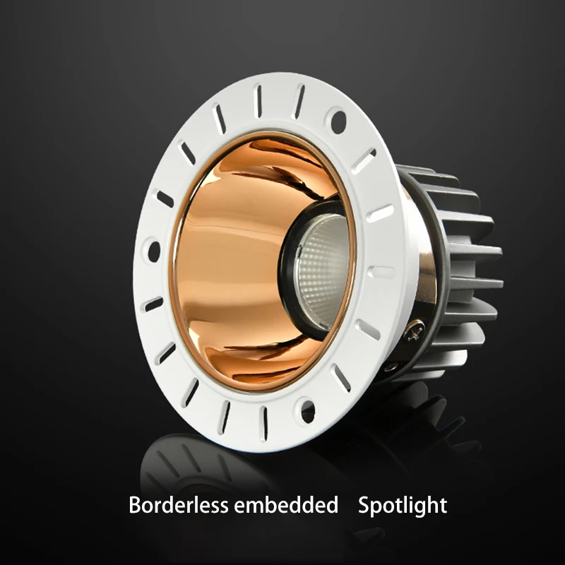 BRGT-LED Frameless Embedded Lights, 7W COB lâmpada do teto, 85-265V, alumínio embutido Downlight, iluminação interior