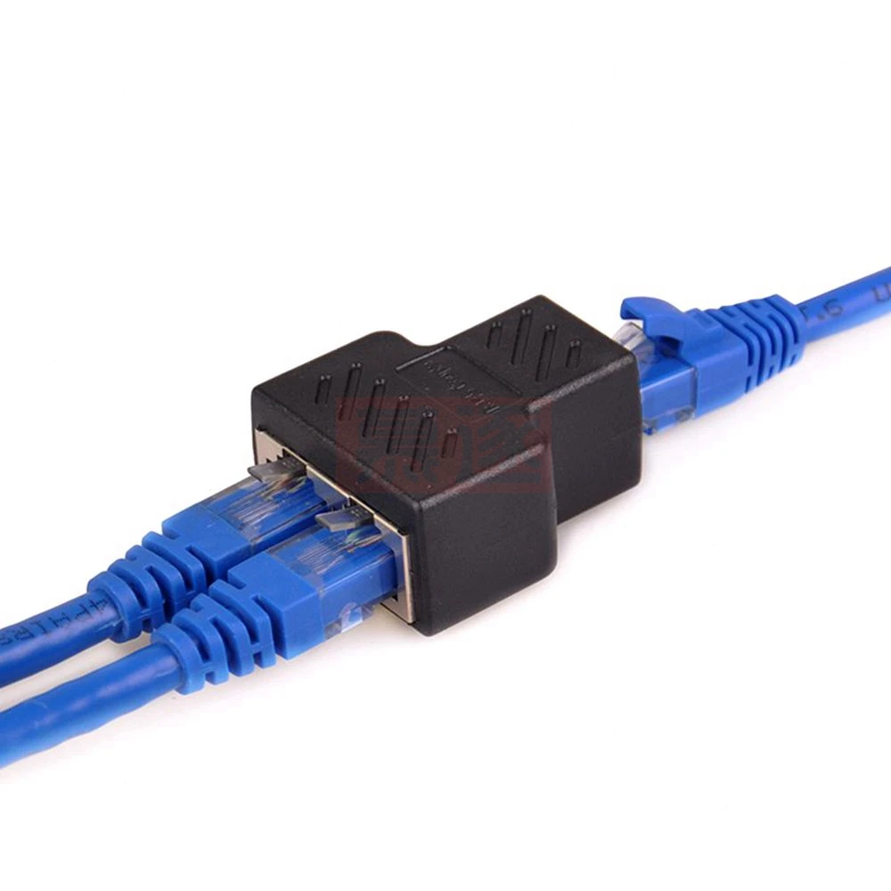 1 إلى 2 طرق شبكة كابل شبكة محلية إيثرنت أنثى Cat6 RJ45 الفاصل موصل محول UTP Cat7 5e موصل التبديل محولات مقرنة #5