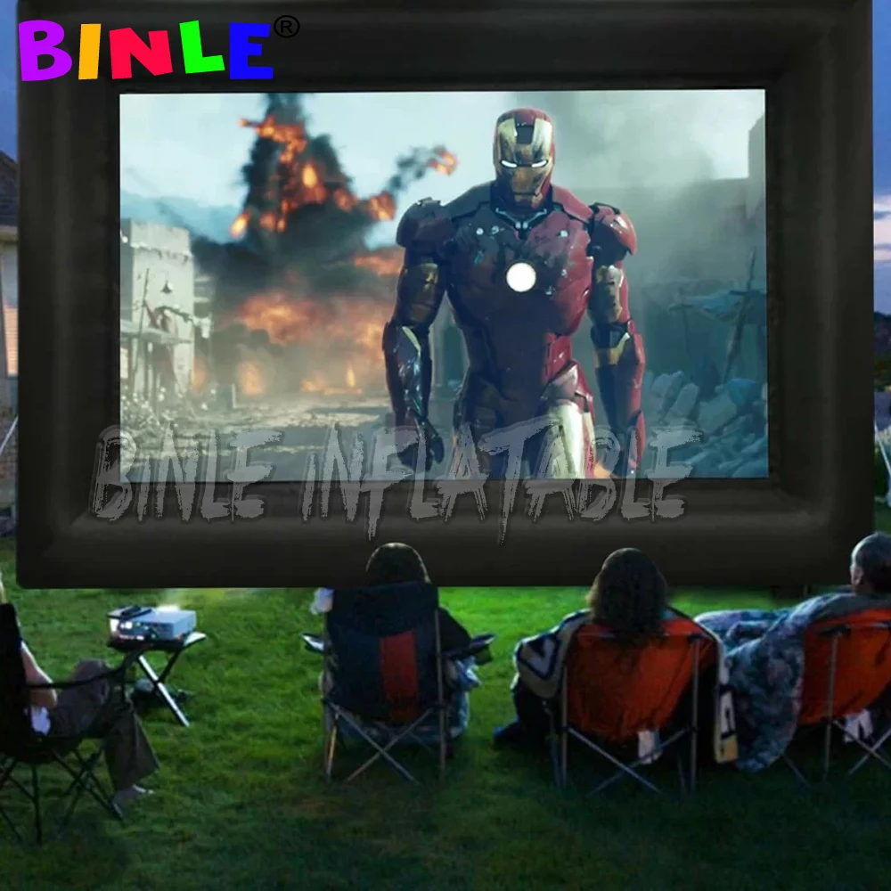 8x6m jumbo white diagonal inflatable projection screen,outdoor screen cinema,portable movie screen projector for outdoor