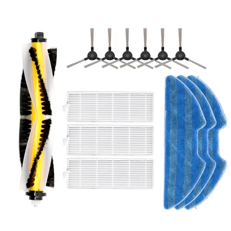 Hút Chân Không Chính Con Lăn Mặt Bàn Chải Bộ Lọc Hepa Chổi Lau Nhà Vải Cho Kitfort Kt-566 Kt-552 Robot Hút Bụi Bruhes Bông Lau Nhà