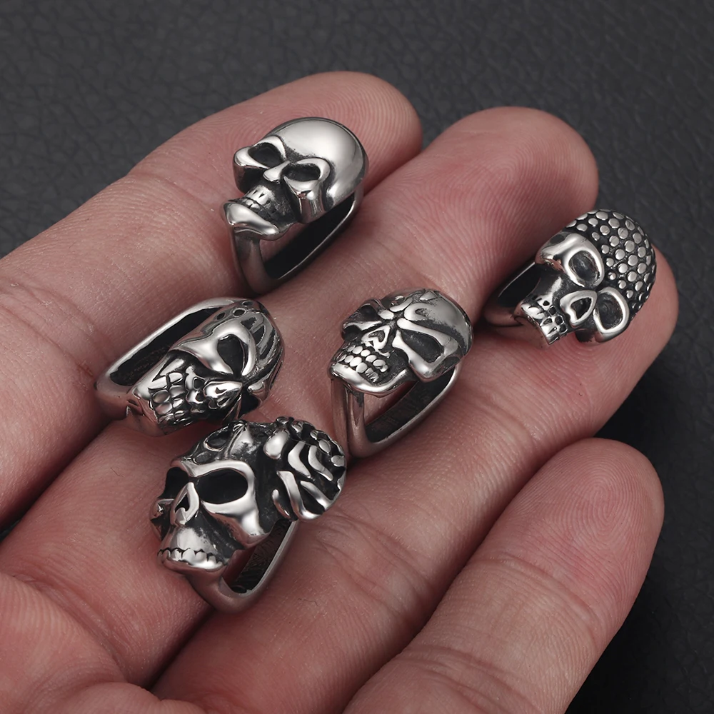 Stainless Steel 12.2x6.5mm Large Hole Spacer Beads DIY Paracord Knife Lanyard Charms Jewelry Accessories Bracelet Making