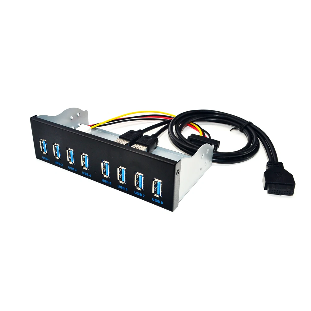 8 Port USB Hub USB3 5.25 USB 3.0 Sul Pannello Frontale Splitter USB 3.0 Hub per PC USB-HUB Più USB3.0 HUB splitter Hub per Computer