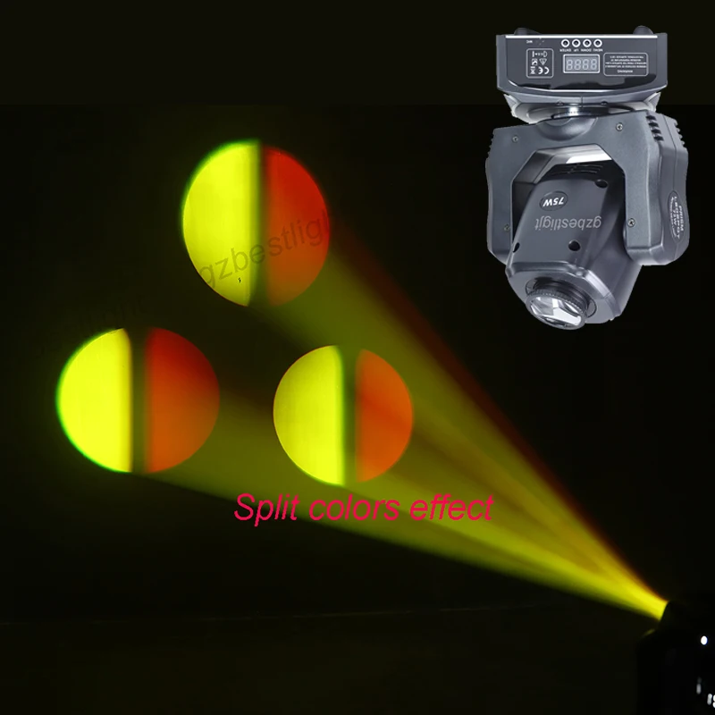 Disco light led spot 75w with 3-facet prism moving head light with flight case led party light spot led 75w