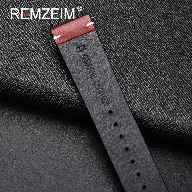 Handmade Oil Wax Leather Watchband 18mm 20mm 22mm 24mm Blue Red Brown Replacement Bracelet Strap Band Watch Accessories