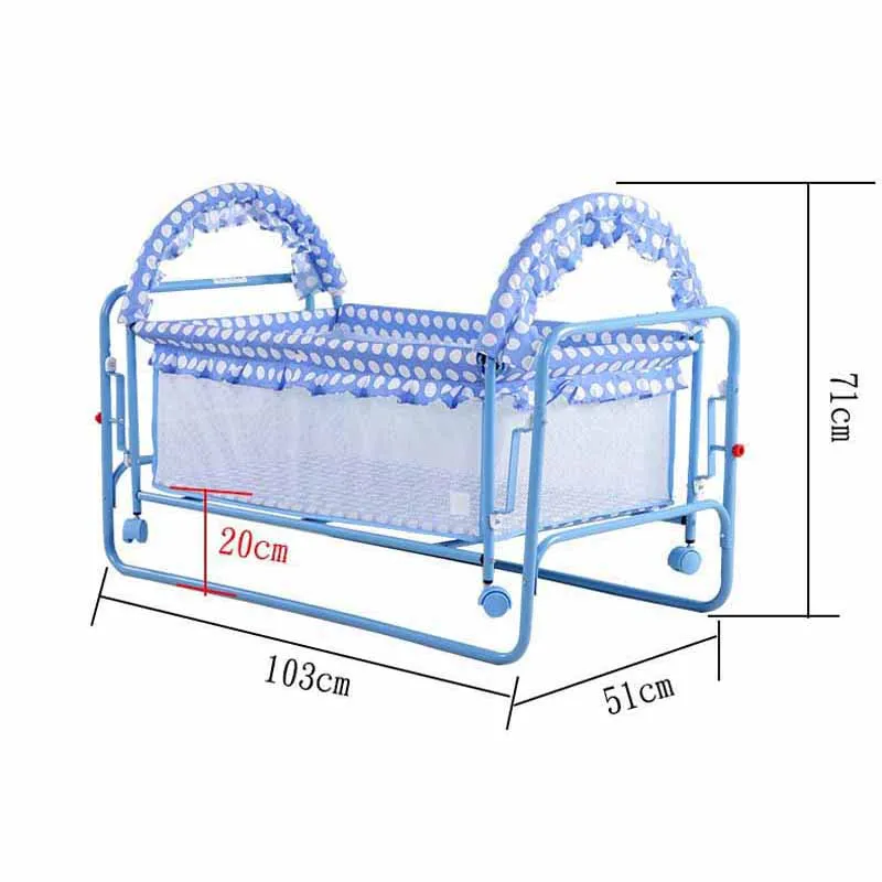 2 In 1 Rocking Baby Cribs Bed, Kids Swing Cradle Cot