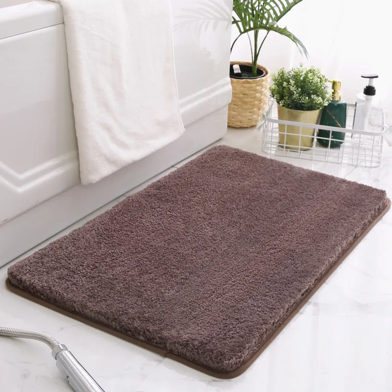 Extra Thicken Bathroom Bath Mat Microfiber Solid Color Toilet Rugs Large Size Floor Carpets for Lavatory Washroom Bathtub Side