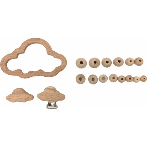 Özene Bezene Wood Beads Ring Clip Set (Cloud)