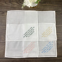 12 PCS Fashion Personalized Wedding Handkerchief 10x10-Irish Linen Hemstitch Hankie for Any  Ceremony or Special Event