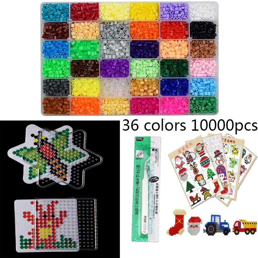 48 Colors Box Set Hama Beads 5mm DIY Toys Ironing Beads 5mm Educational Kids Diy Toys Fuse Beads Pegboard Sheets Free shipping