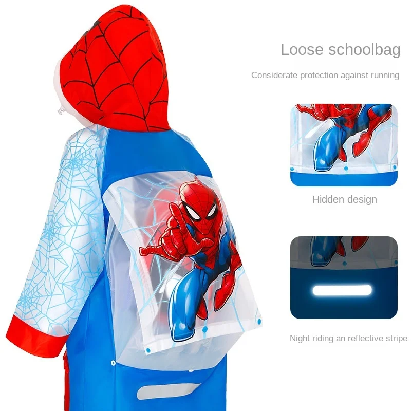 Disney Per Bambini Impermeabile Zainetto Gonfiabile cap Spiderman US Capitano Delle Ragazze Dei Capretti Impermeabile Poncho Pioggia gear Ragazzi