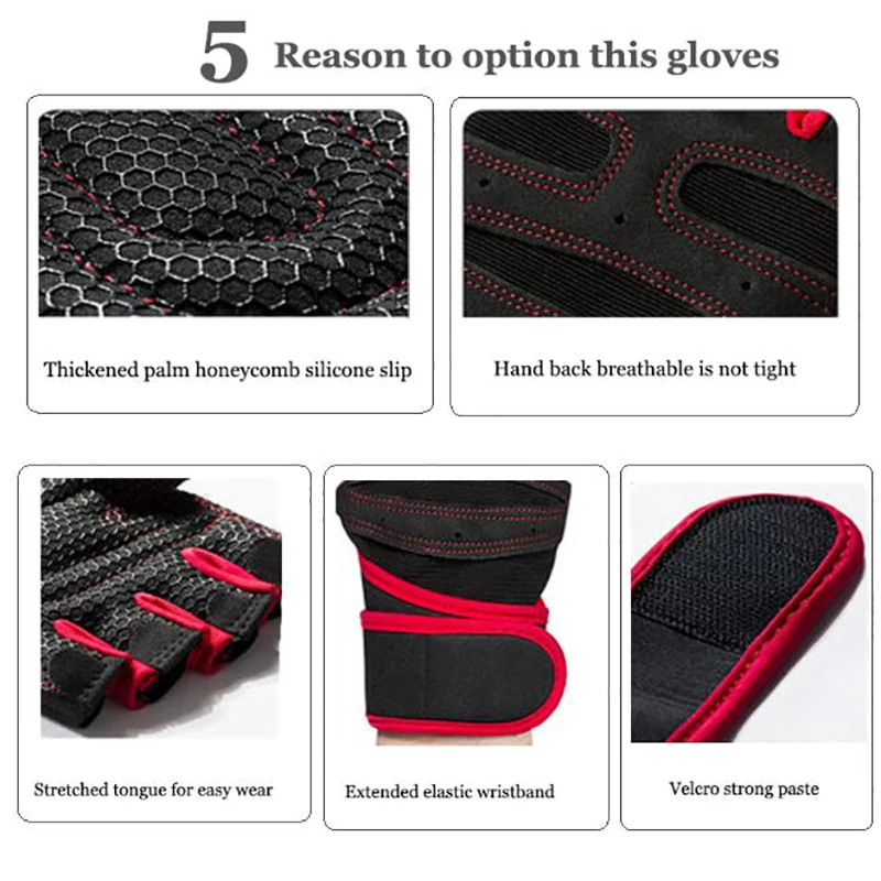 1 Pair Weight Lifting Training Gloves Women Sport Gloves Fitness Exercise Workout Power Lifting Gloves for Gym Training Dumbbell