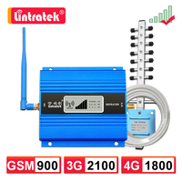 Lintratek Cell Mobile Phone GSM 900 Repeater 4G LTE 1800 3G UMTS 2100 Signal Booster 1800mhz Amplifier + Yagi Antenna + 10m Kit