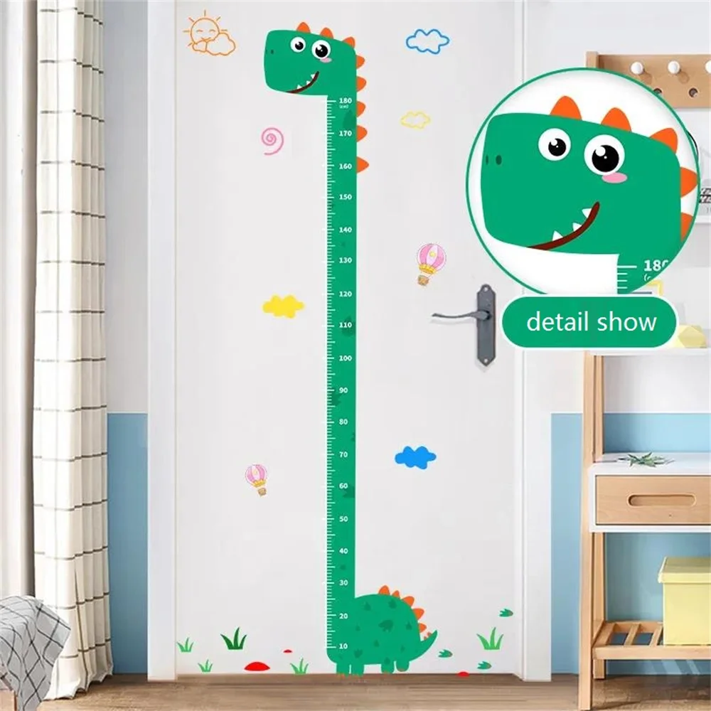 Jungle Baby Height Ruler Cartoon Height Sticker Kid Room Bedroom Decor Record Living Room Wall Sticker Self-adhesive Removable