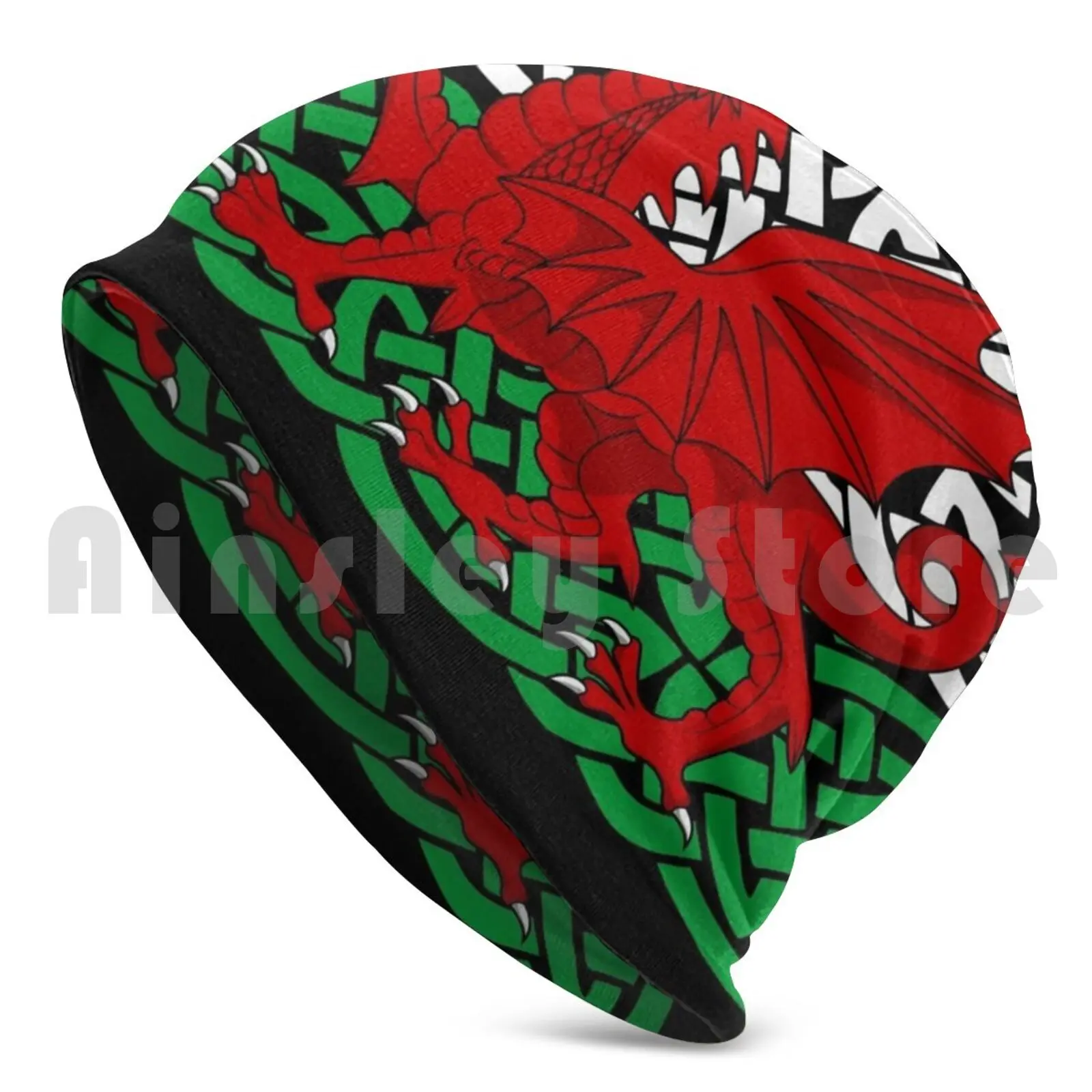 Y Ddraig Goch Beanies Knit Hat 467 Beanies Print Welsh Dragon Y Draig Goch Baner Cymru Flag Of Wales Red Dragon