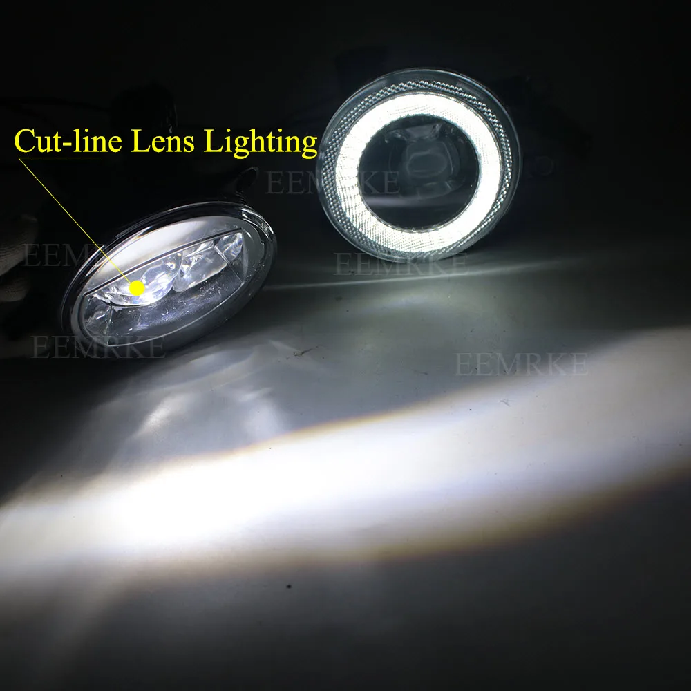 LED Fog Lights Assembly for Nissan Pulsar 5-Doors C13 VI 2014 2015 2016 2017 PTF with Clear Lens Angel Eye DRL Car Fog Lamp 30W detail image 9