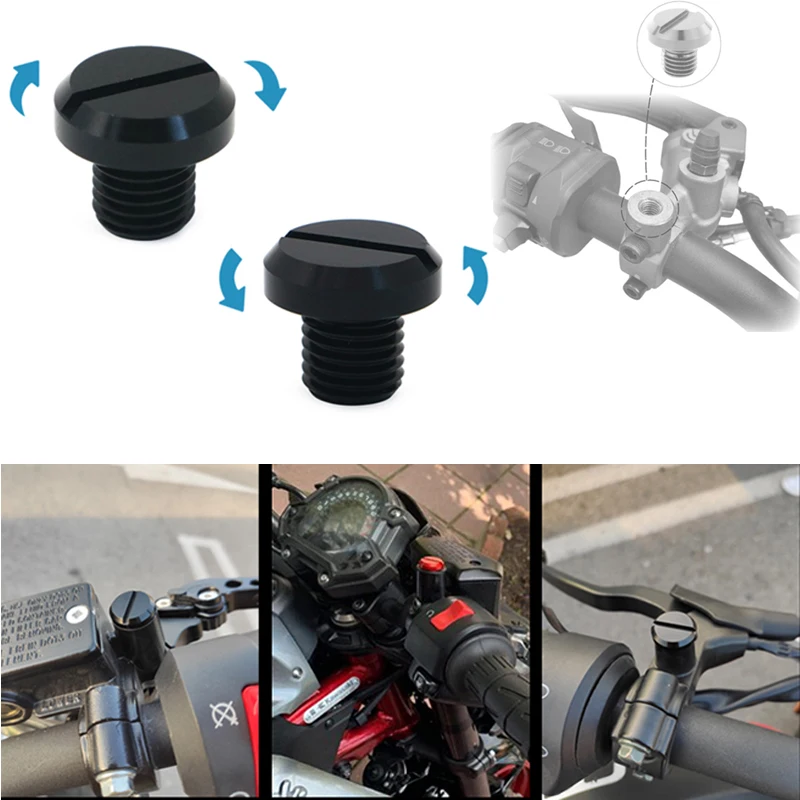 2x Reverse Schroef Spiegel Gat Cover Cap Bolt Bike Spiegel Gat Cover Schroef M10 X 1.25 Voor Honda Suzuki Triumph wk Yamaha Honda