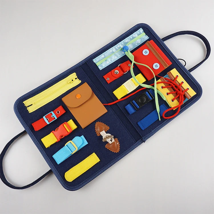 Montessori Teaching Toys Bag Storage of Children's Educational Fine Motor Training Kindergarten Early Learning Busy Board