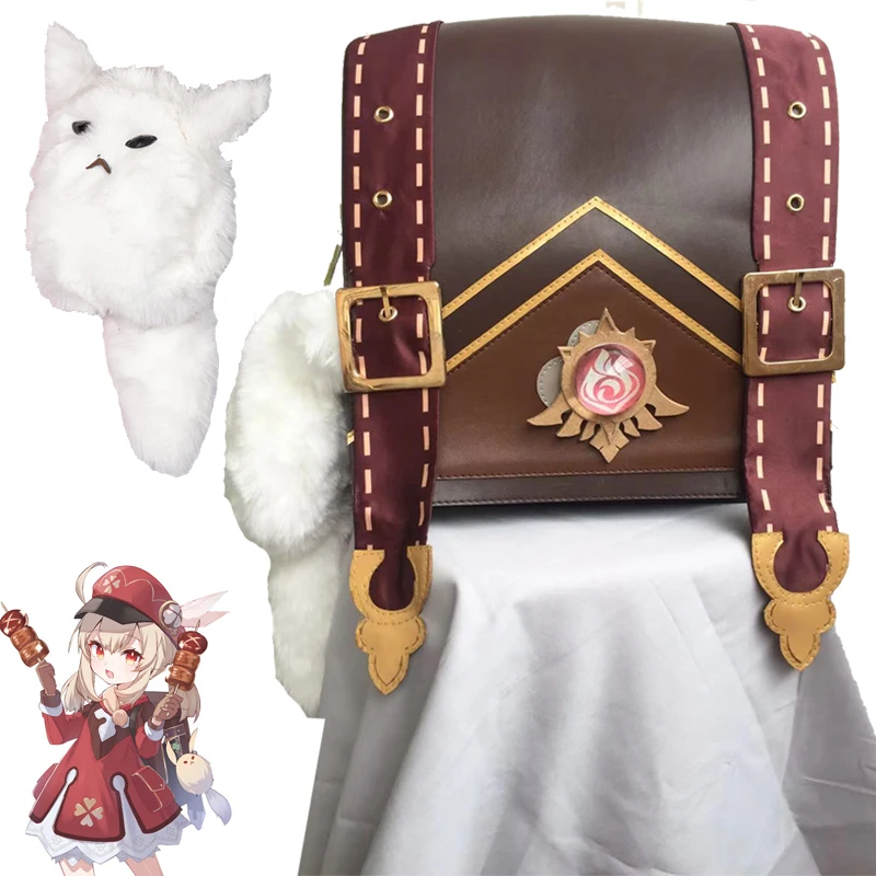 

Anime Game Genshin Impact Cosplay Klee Backpack Girls Women Backpack Shoulder Bag Pu Leather Loli Backpack Cute Schoolbag kley