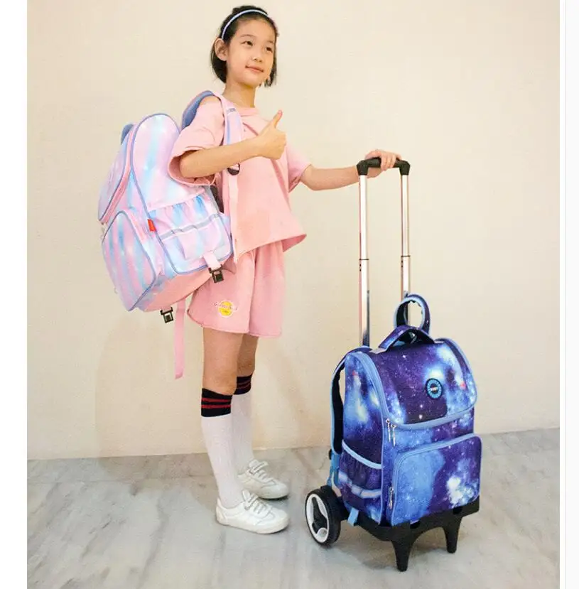 Kids School Rolling Backpack Bag on wheels Children School Wheeled Backpack bag For Girls Trolley backpack Bag for students bag