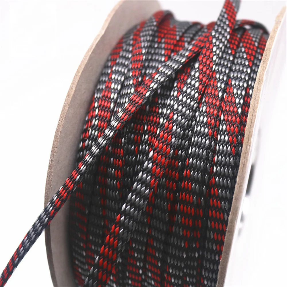 HIFI Shield Suspension Screen Woven Rayon Nylon Cotton Snakeskin Mesh Knit Braided Cable Sleeve Tube 10m 3 ~ 20mm