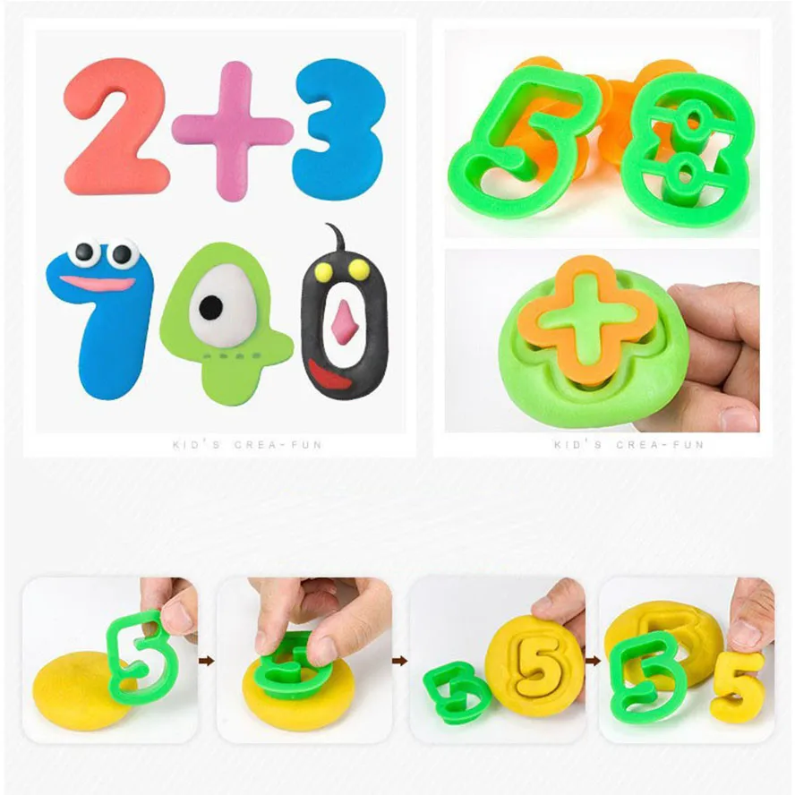 41PCS Plastic DIY Plasticine Mold Modeling Clay Kit Color Play Dough Model Sculpture Tool Toys for Children Baby Learning Toy