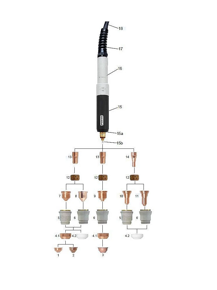 Plasma Verbruiksartikelen Shield Cup Nozzle Tip Elektrode Diffuser 40-120A Voor IPX102 IPXM102 Hand Machine Snijbrander Pistool