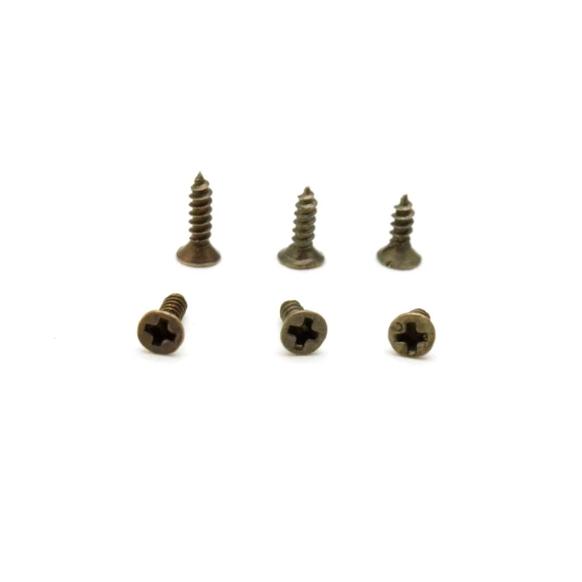 300 pz viti M2 * 6mm 8mm 10mm bronzo piatto testa tonda vite autofilettante per cerniere antiche decorazione strumento Hardware in legno