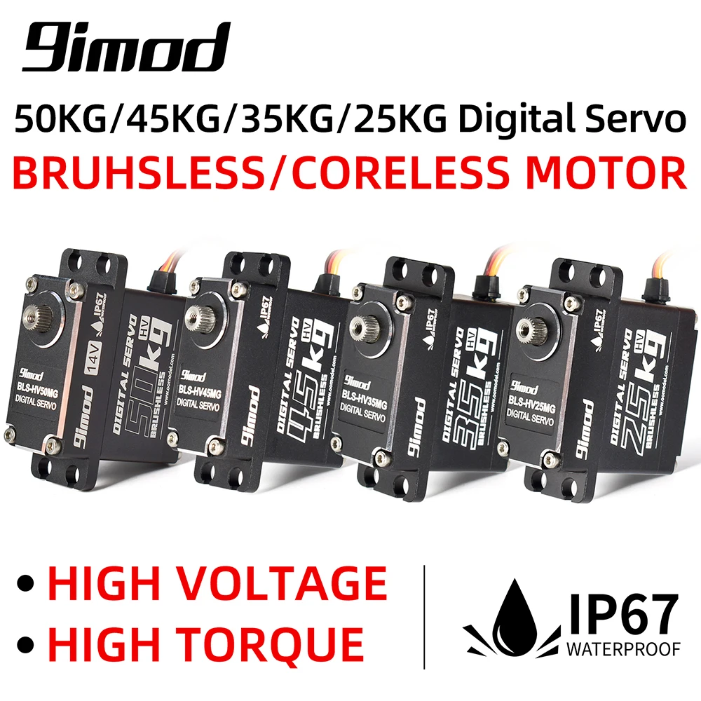 Servo brushless impermeabile 51KG 50KG 45KG 35KG 25KG Servo digitale in alluminio da 180 gradi ingranaggio metallico per robot per auto Traxxas Scx10 RC